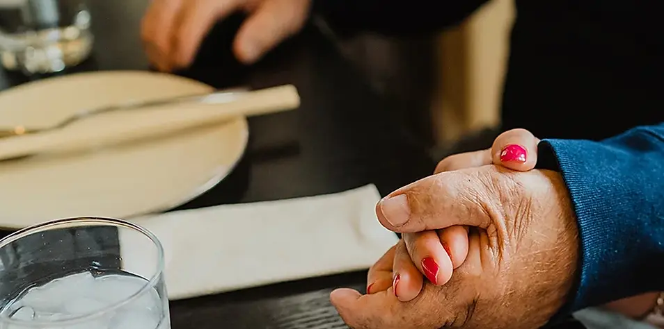 Holding hands close up