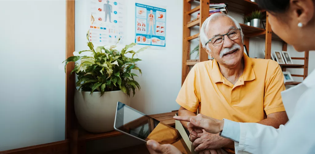Doctor with smiling senior patient